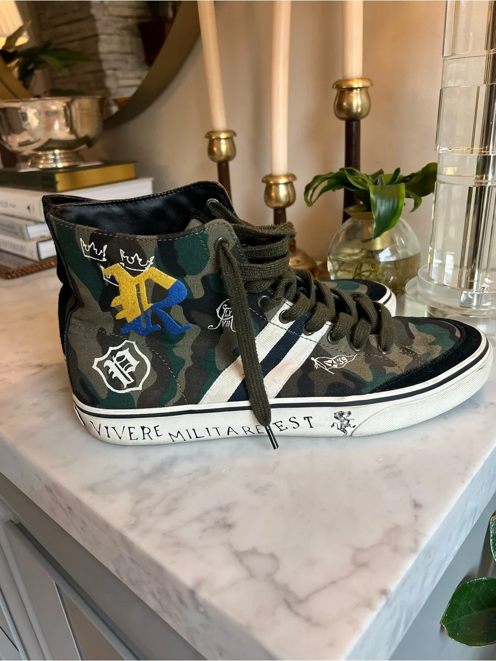Polo Ralph Lauren Solomon Green Camo High Tops Men’s Size 11